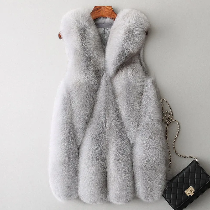 Annita Long Faux Fur Gilet