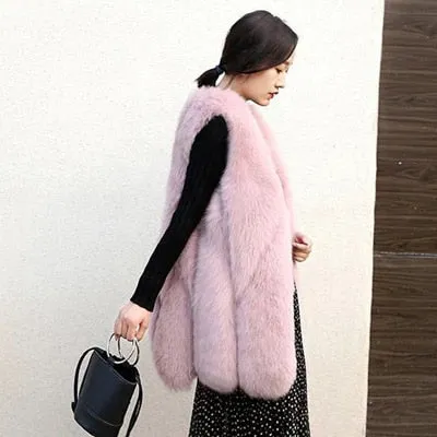 Annita Long Faux Fur Gilet