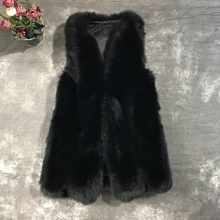 Annita Long Faux Fur Gilet
