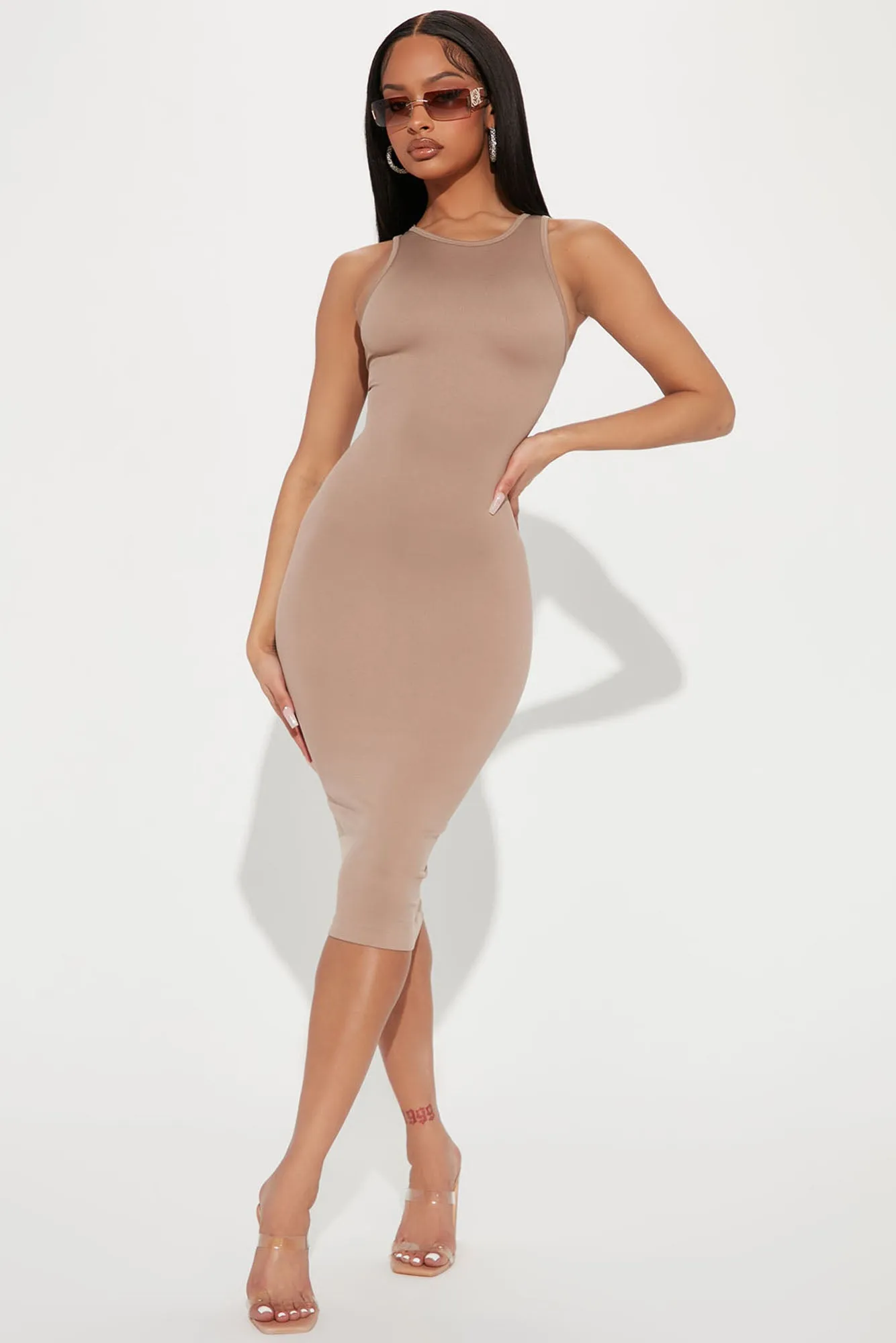 Ariana Seamless Mini Dress - Taupe