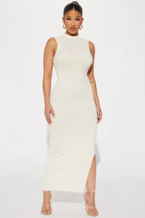 Ariella Ribbed Maxi Dress - Cream