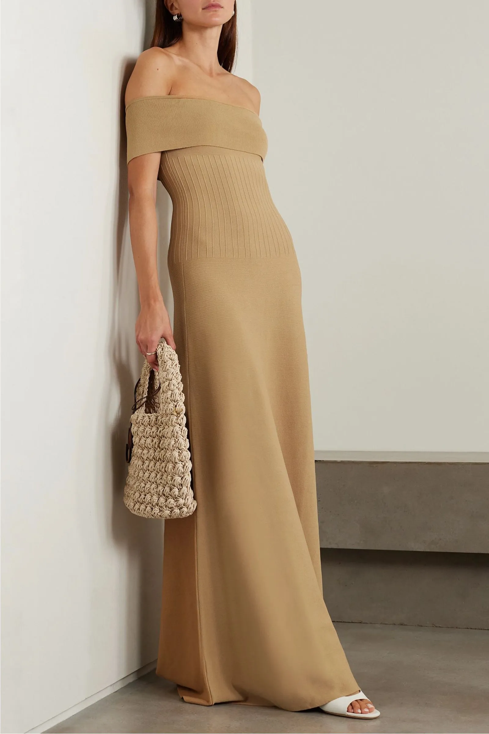 Artistry Off-the-shoulder Stretch-knit Maxi Dress