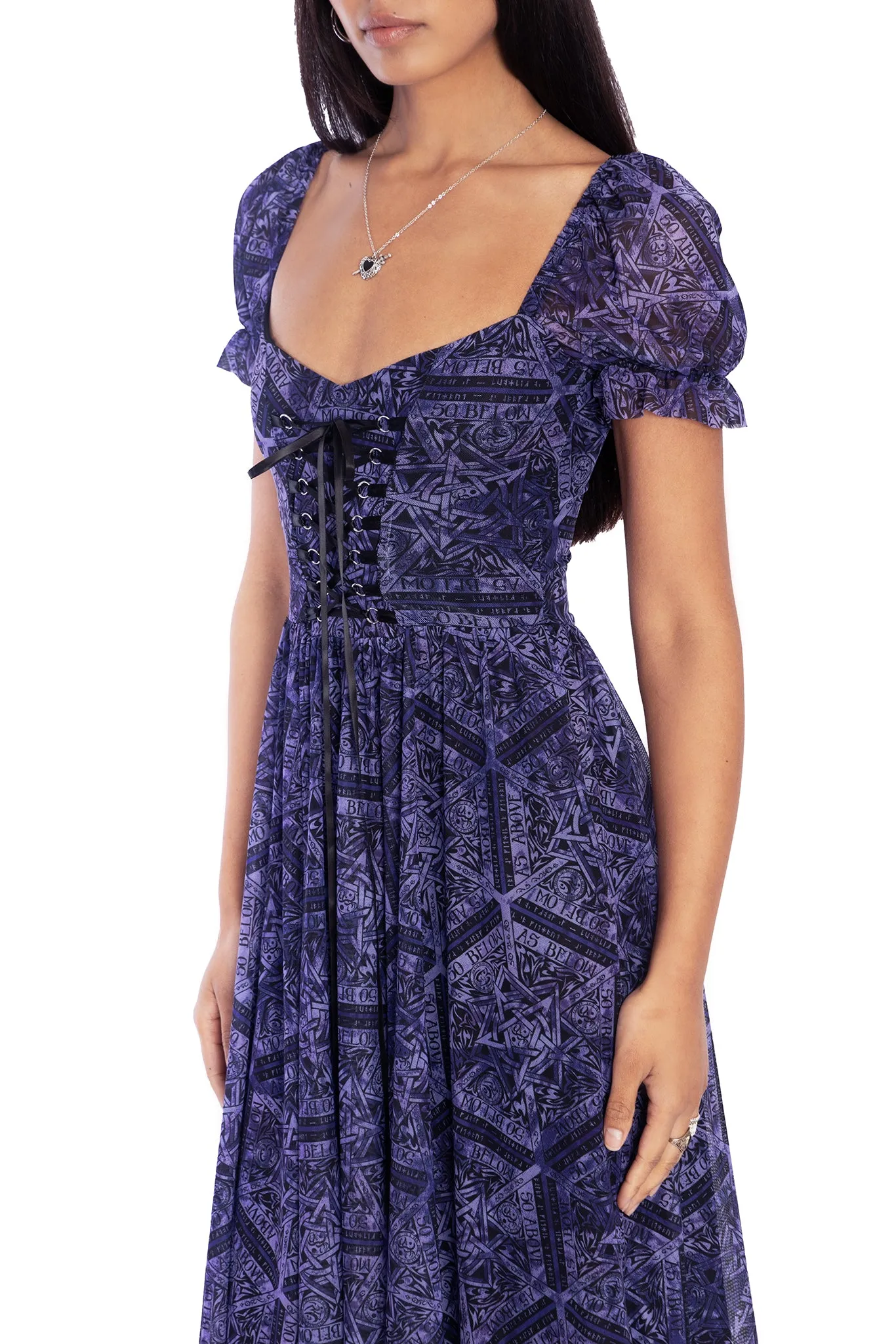 As Above So Below Sheer Corseted Midaxi Dress