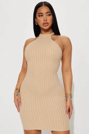 Ashley Ribbed Mini Dress - Cream