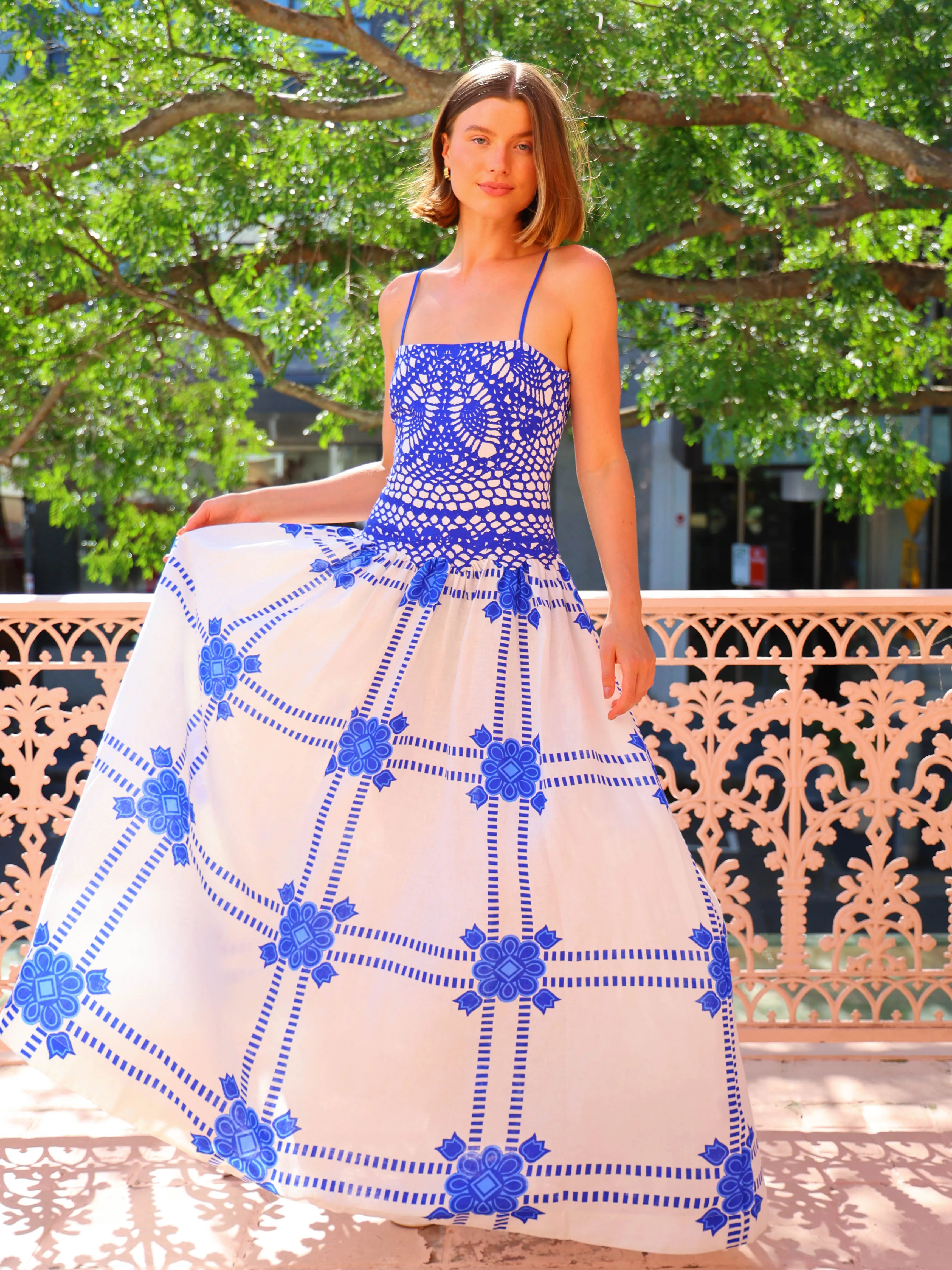Aston Cordelia Dress in Mediterranean Foam