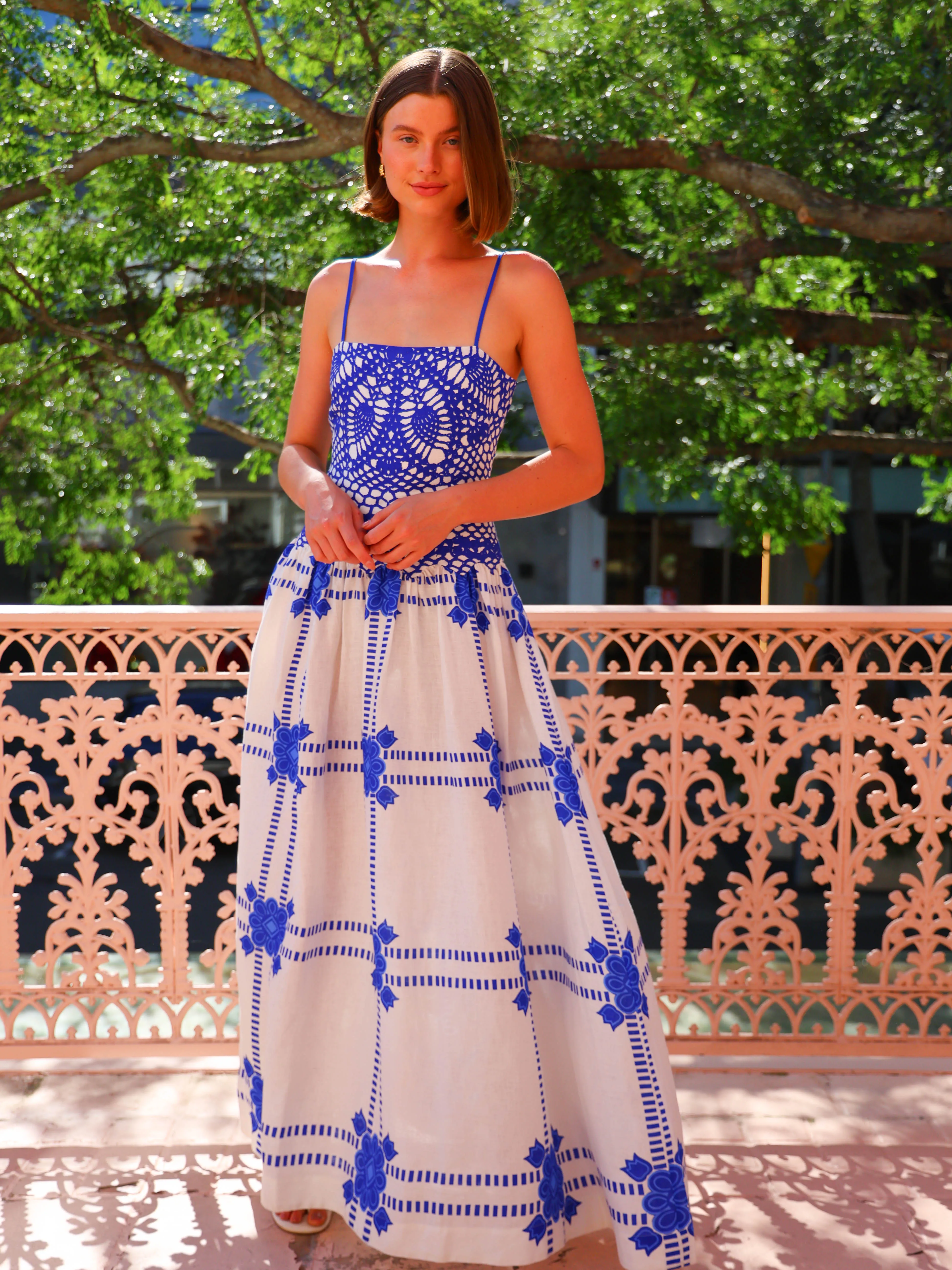 Aston Cordelia Dress in Mediterranean Foam