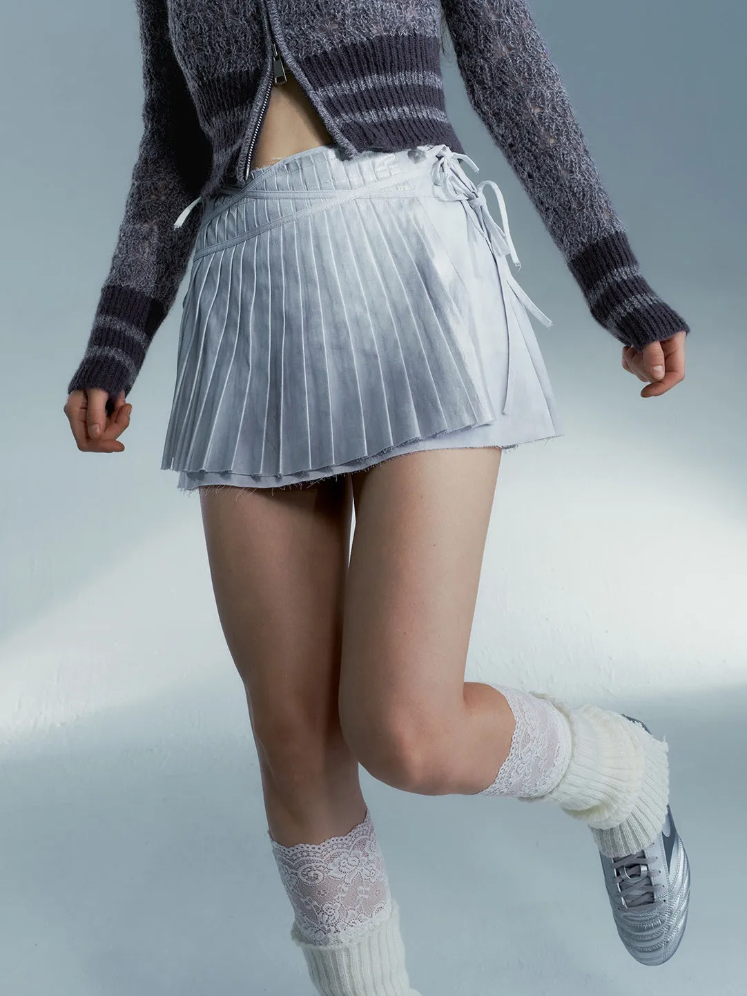 Asymmetrical Niche Design Pleated Skirt