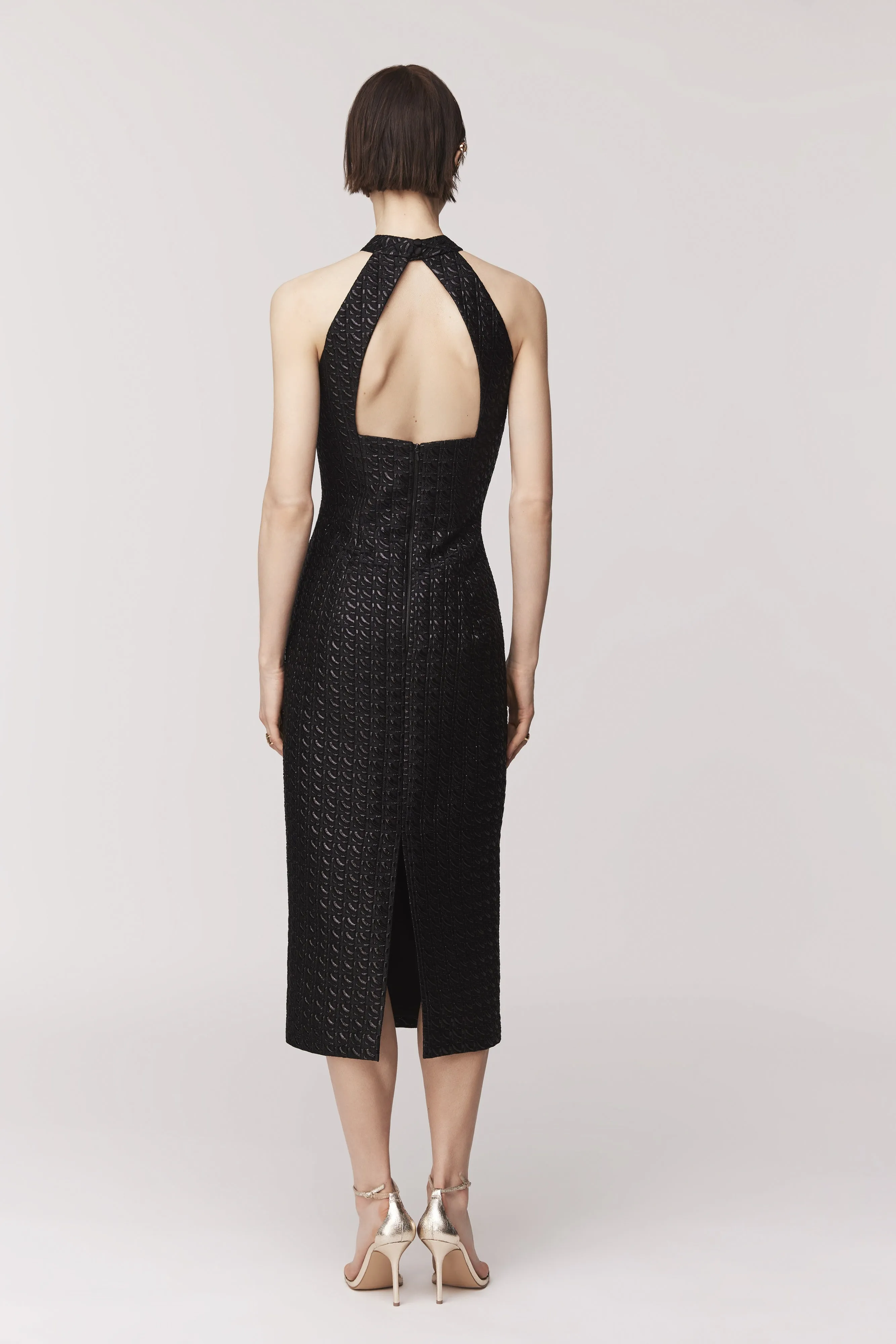 Audrey Brooks - 6714 (Long) - High-Neck Dress with Open Back