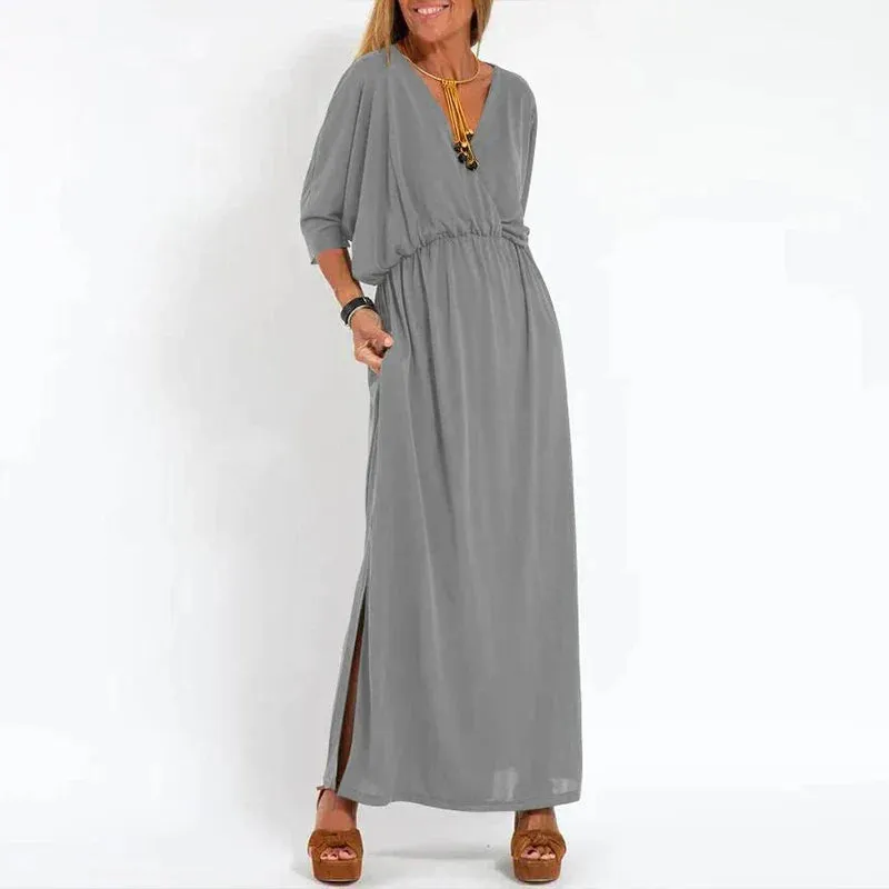 AUDREY™ | HIGH WAIST SIDE SPLIT LONG VINTAGE DRESS