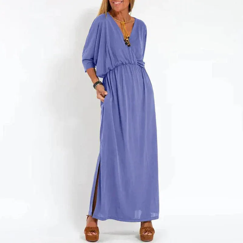 AUDREY™ | HIGH WAIST SIDE SPLIT LONG VINTAGE DRESS