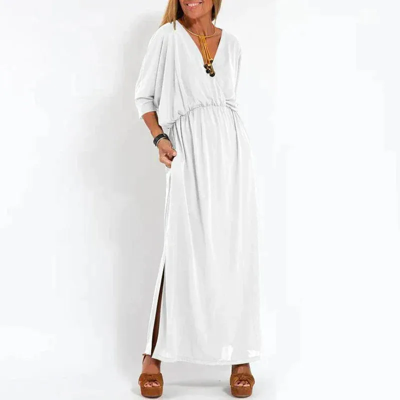 AUDREY™ | HIGH WAIST SIDE SPLIT LONG VINTAGE DRESS