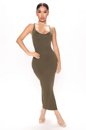 Aura Midi Dress - Olive