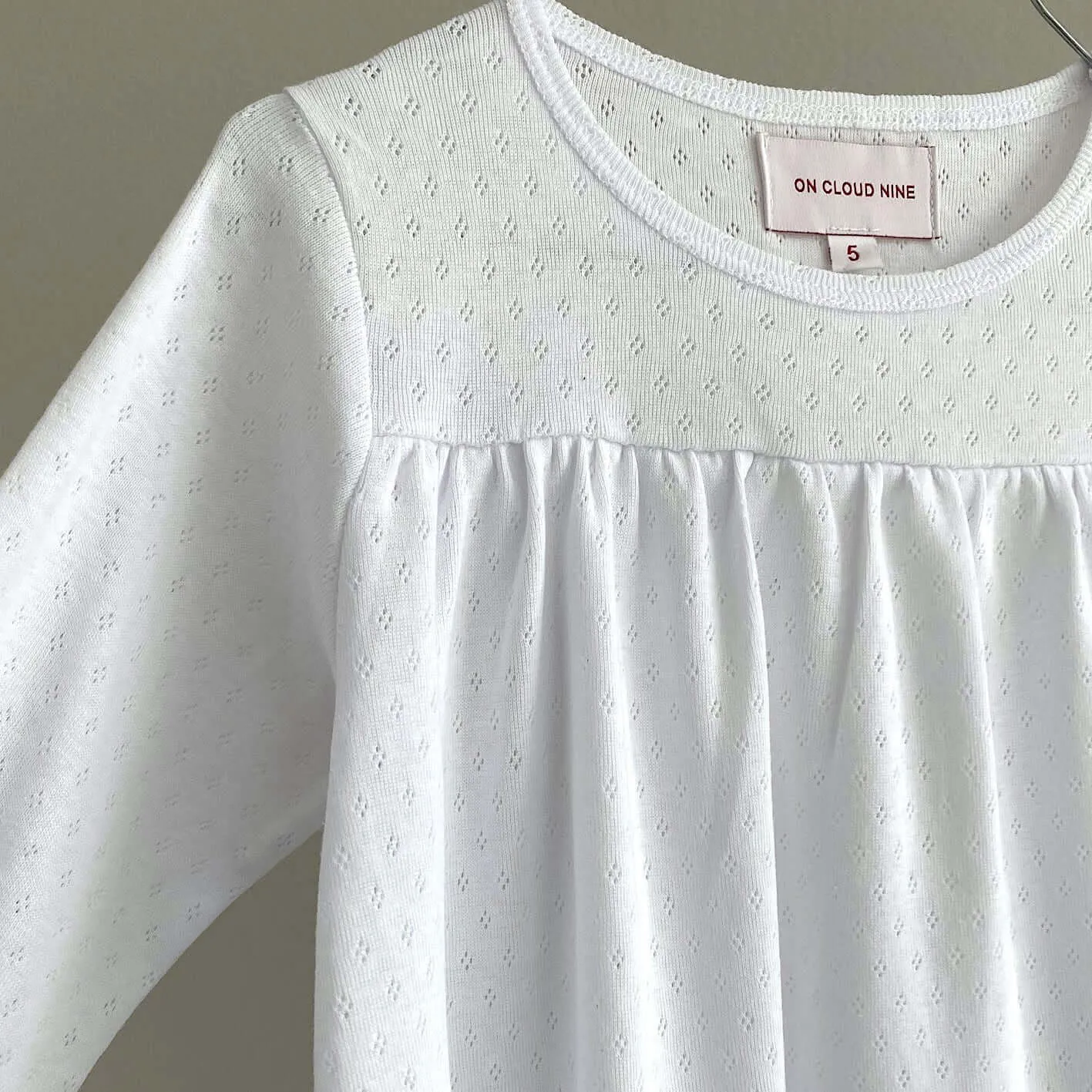 AVA DRESS // KIDS // WHITE POINTELLE ORGANIC COTTON