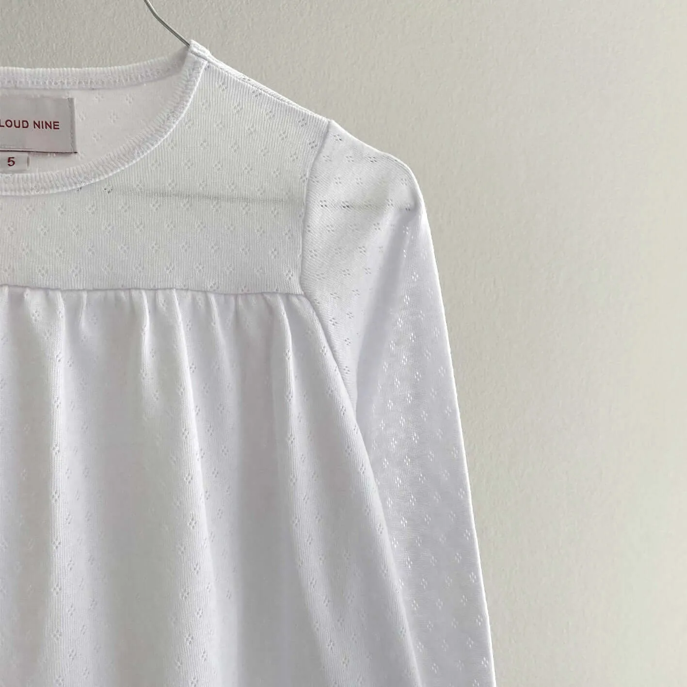 AVA DRESS // KIDS // WHITE POINTELLE ORGANIC COTTON