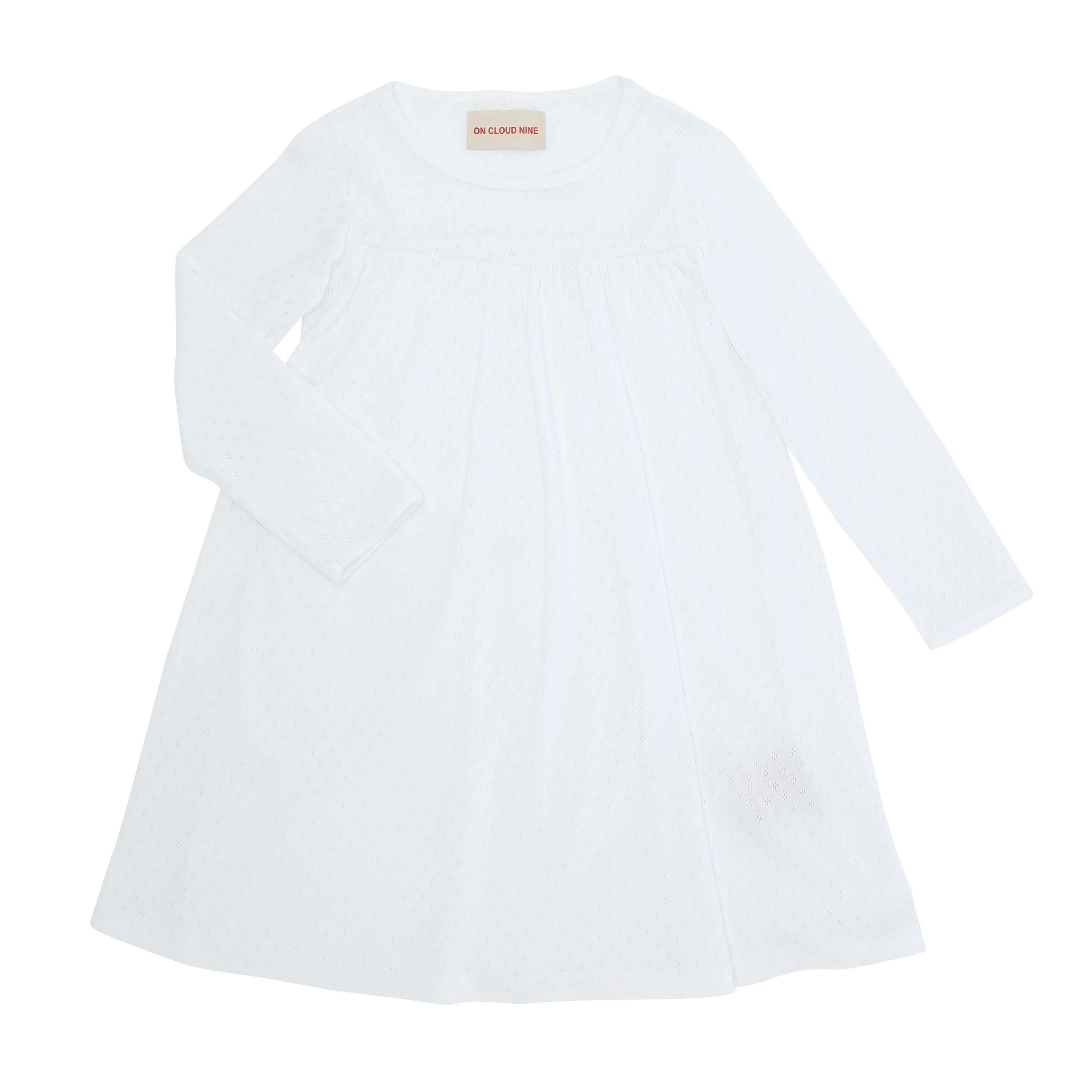 AVA DRESS // KIDS // WHITE POINTELLE ORGANIC COTTON
