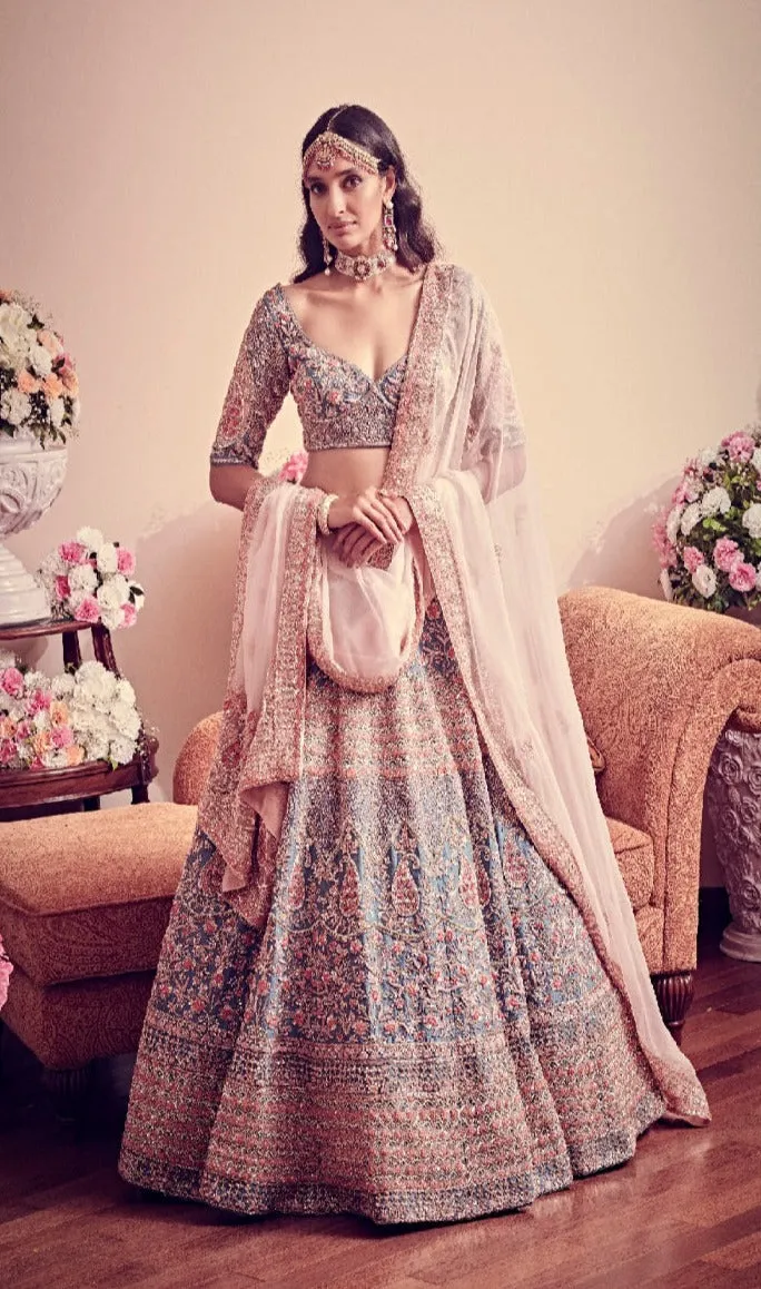 Avant Garde Blue Hued Lehenga