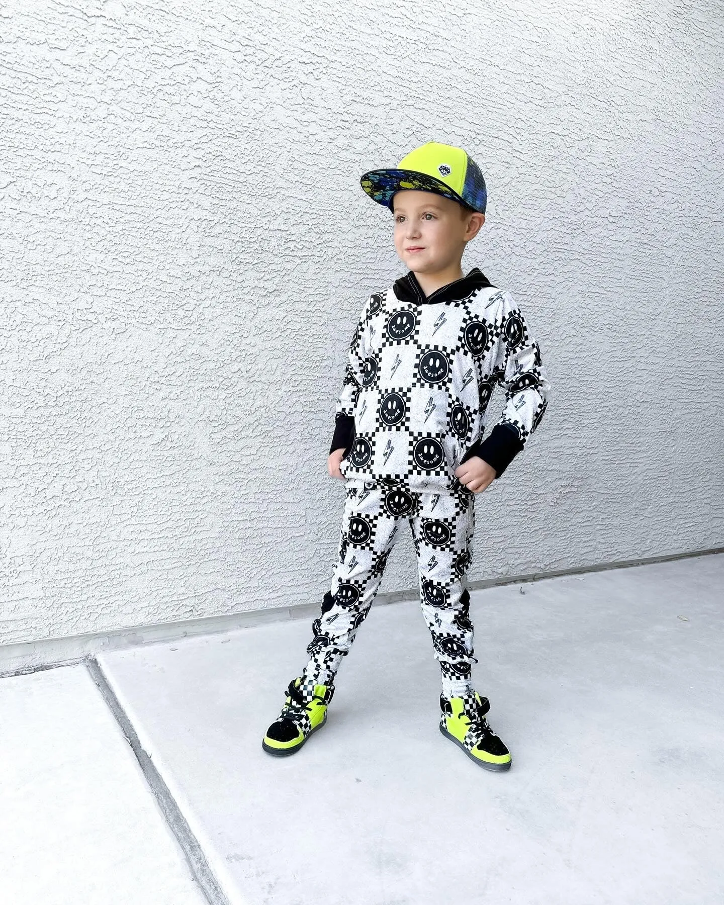Awesome Smiley Side Stripe Joggers