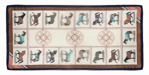 AWST Int'l. 100 % Silk Scarf- Horses in Blankets
