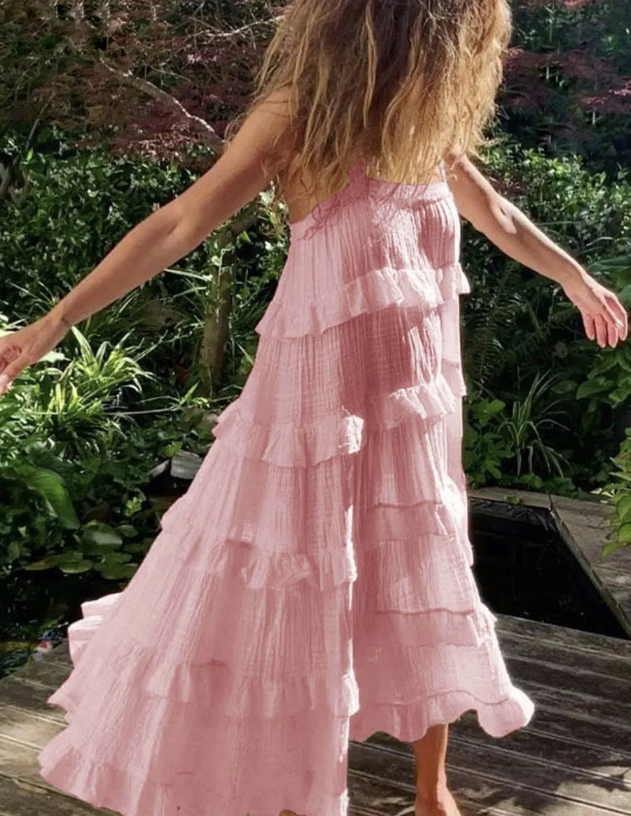 BACK CROSS STRAP MAXI DRESS STINYA