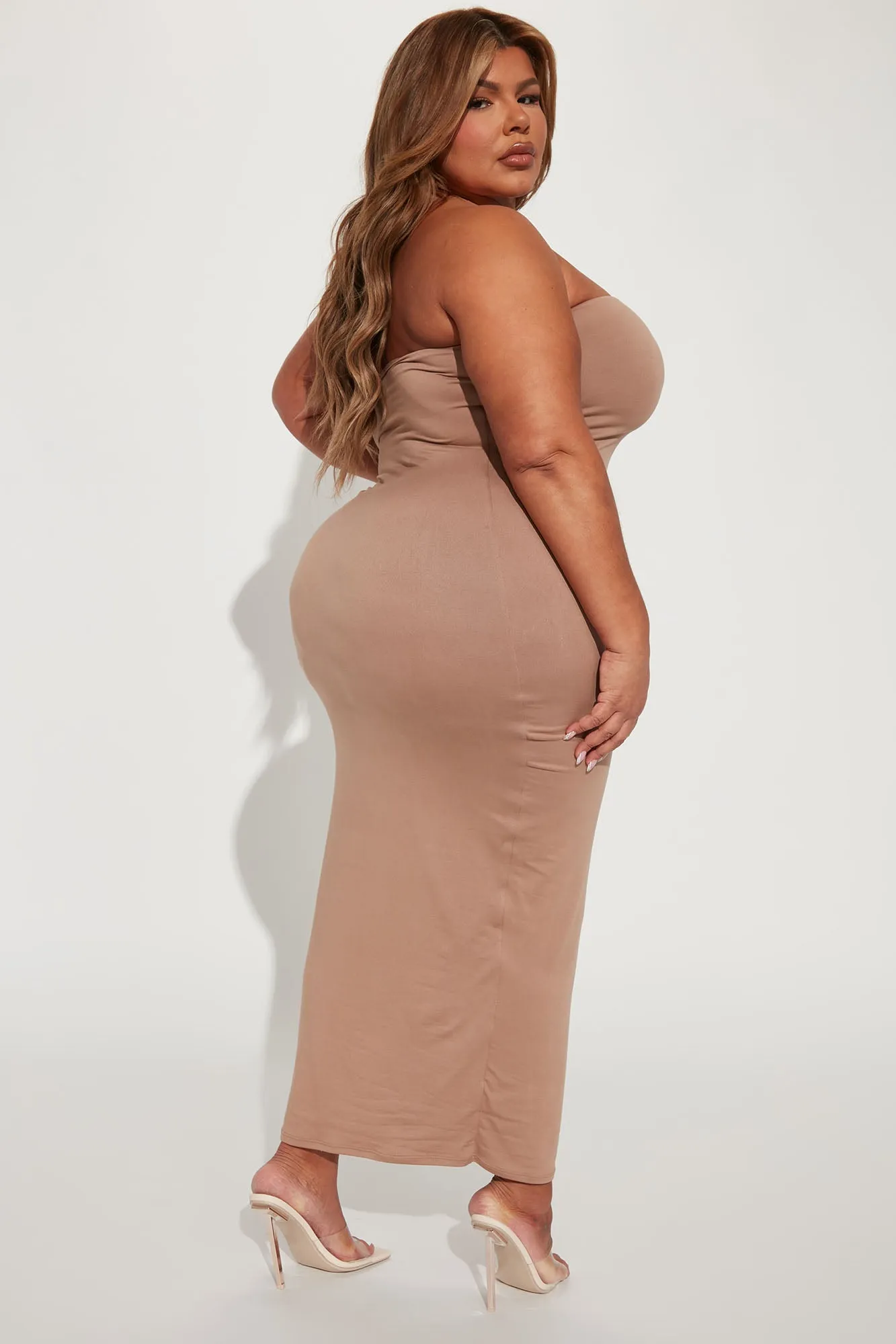 Back To Basic Midi Dress - Taupe