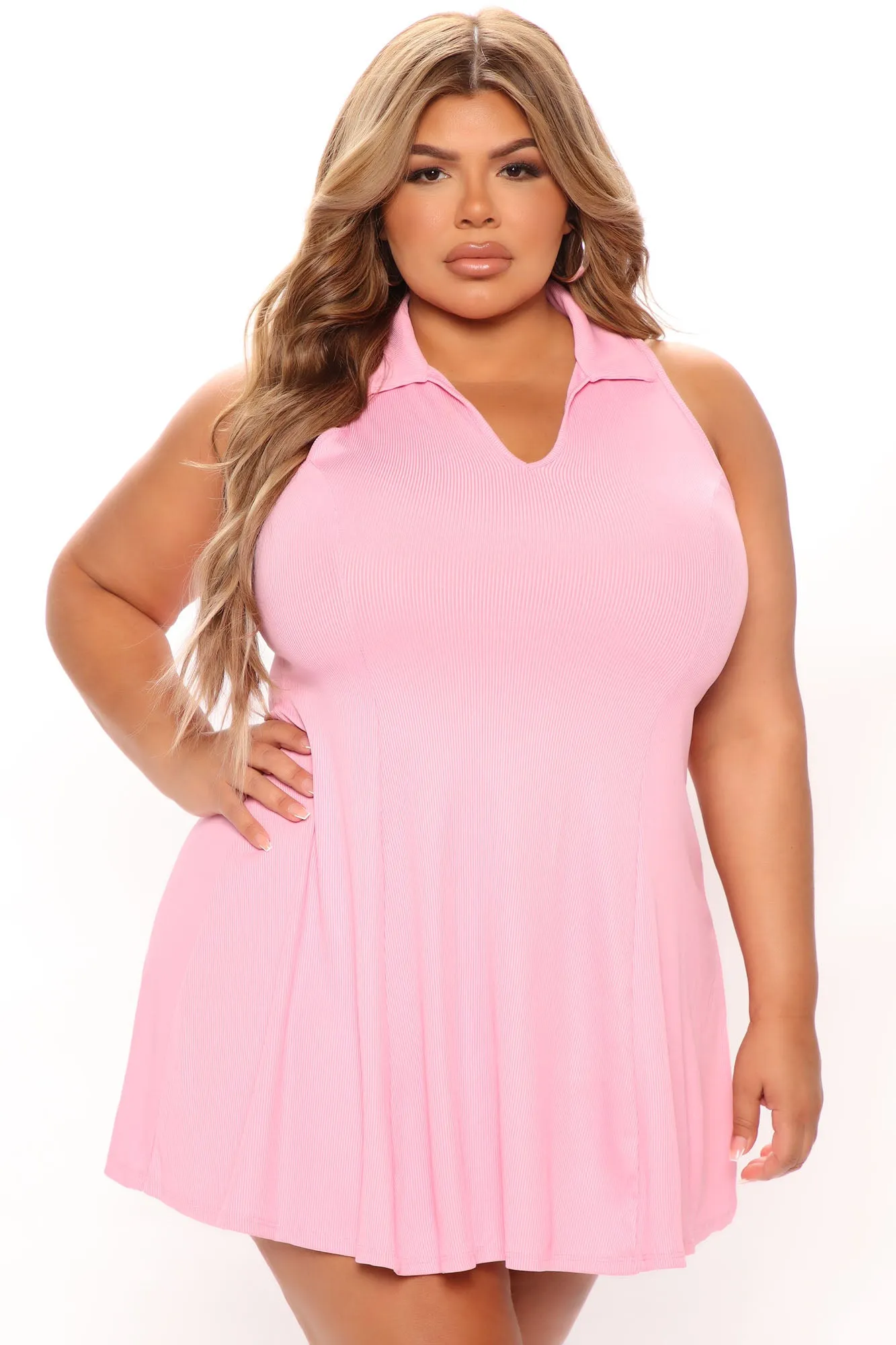 Becca Fit And Flare Mini Dress - Pink