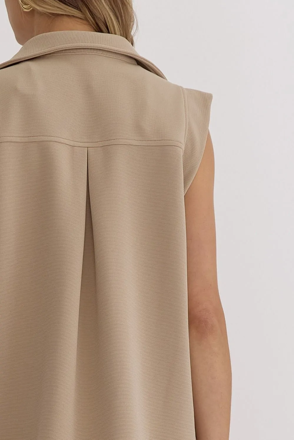 Becky Collared Mini Dress - Taupe