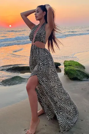 Belize Babe Maxi Dress - Taupe/combo