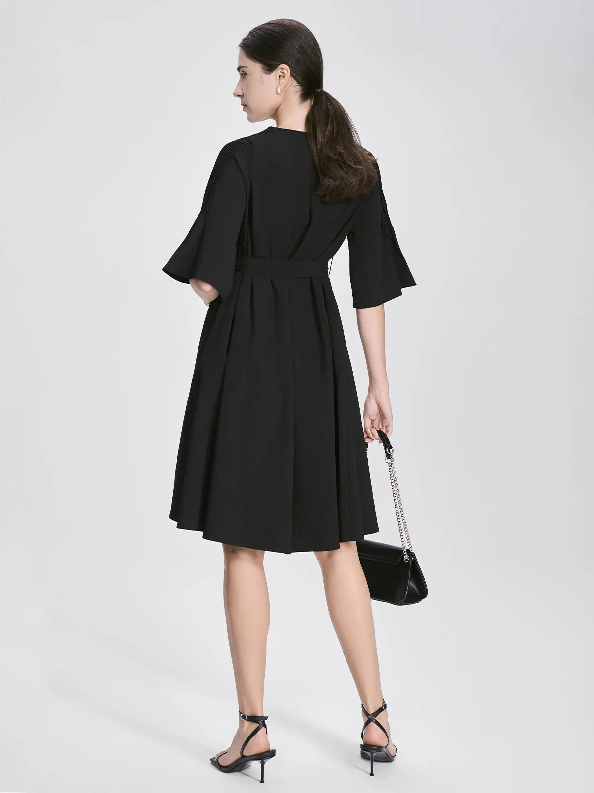 Bell Sleeve A-Line Dress