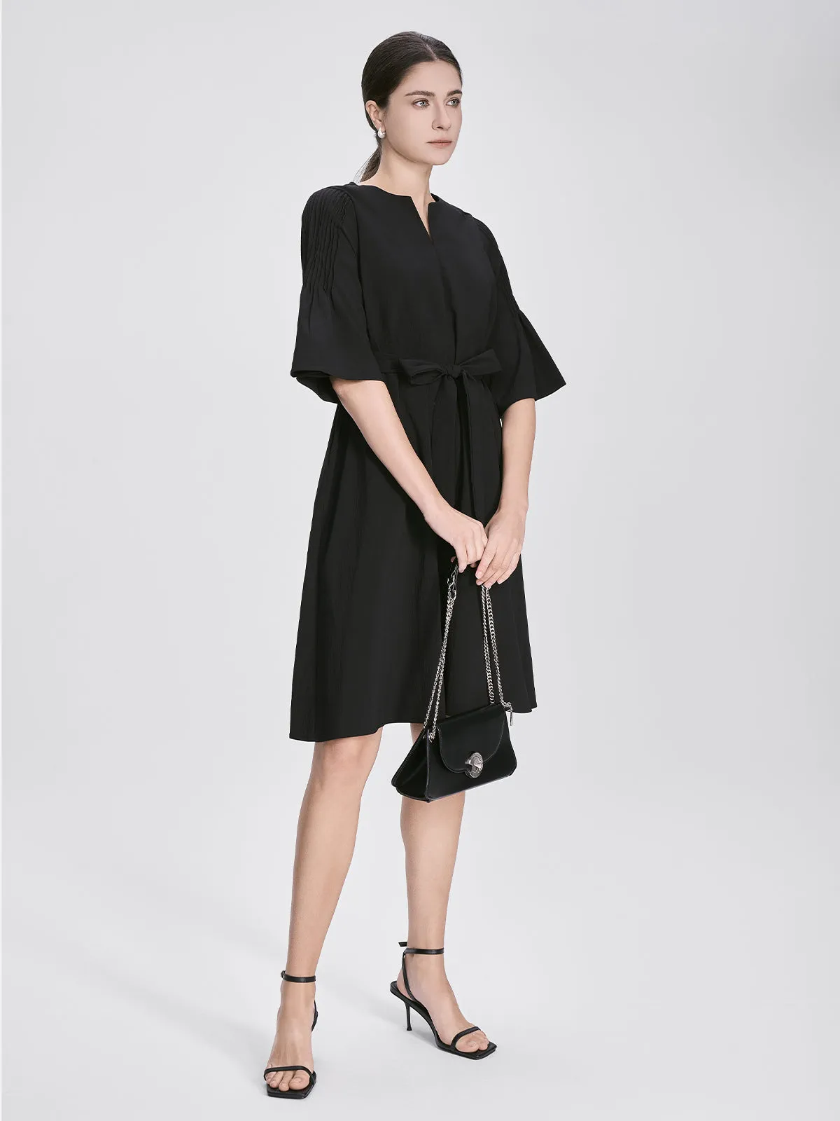 Bell Sleeve A-Line Dress