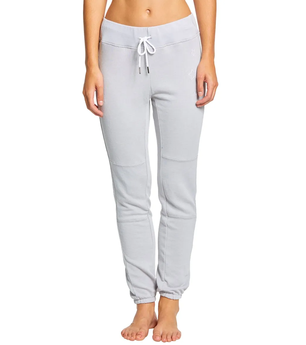 Betsey Johnson Performance Distressed Wash Star Embroidery Joggers