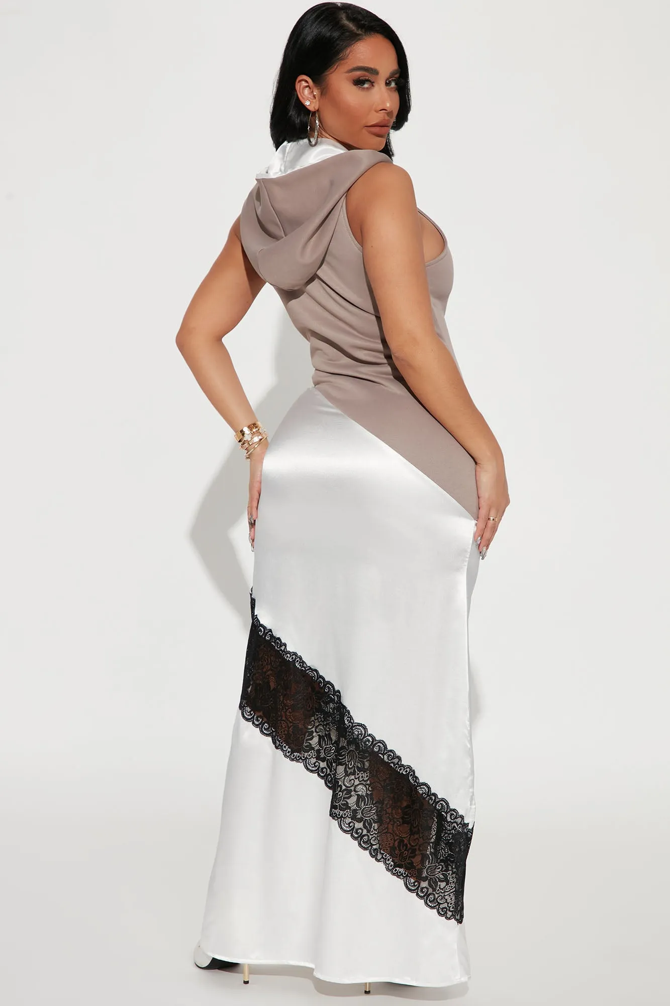 Big Attitude Maxi Dress - Taupe/combo