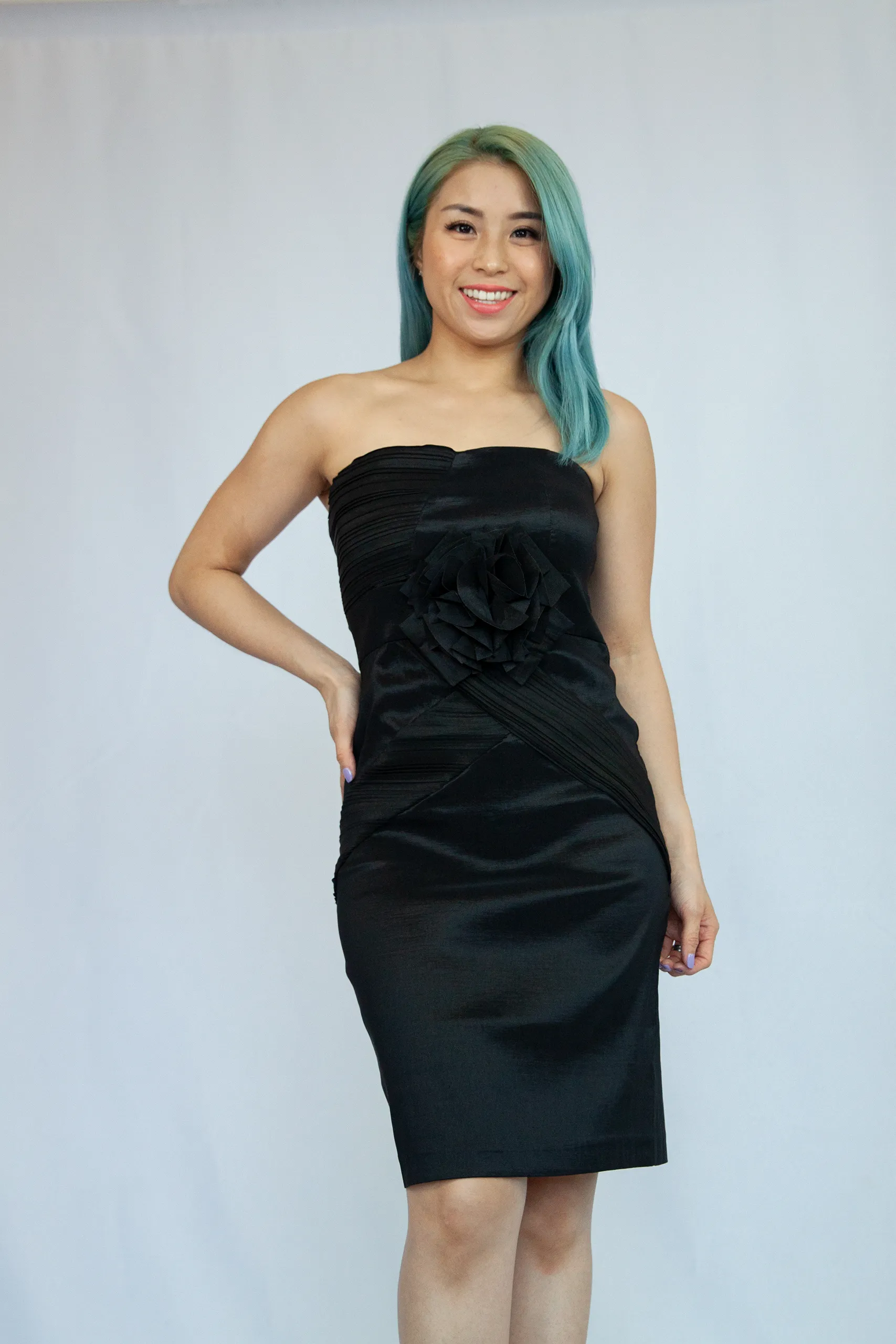 Big Rose Tube Evening Dress