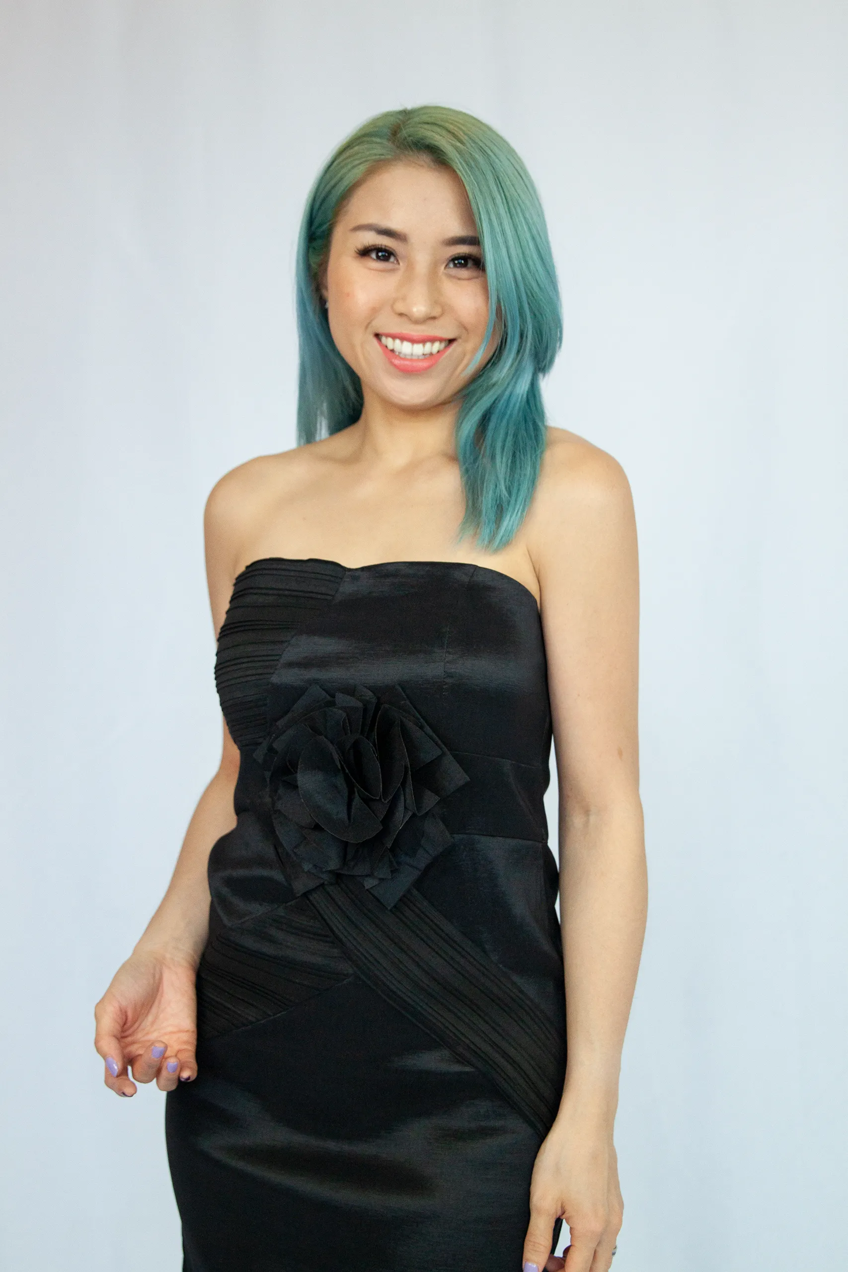 Big Rose Tube Evening Dress