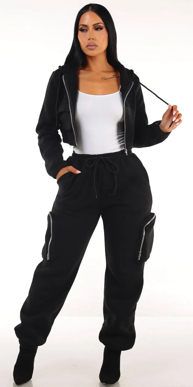 Black Fleece Sweatpants Trio