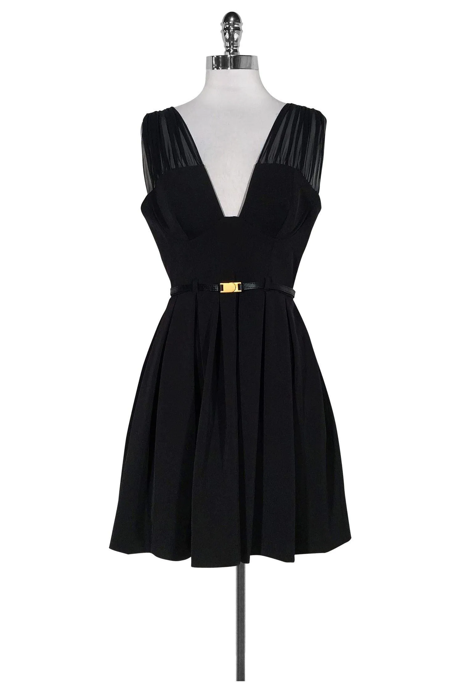Black Halo - Black Pleated Dress Sz 6