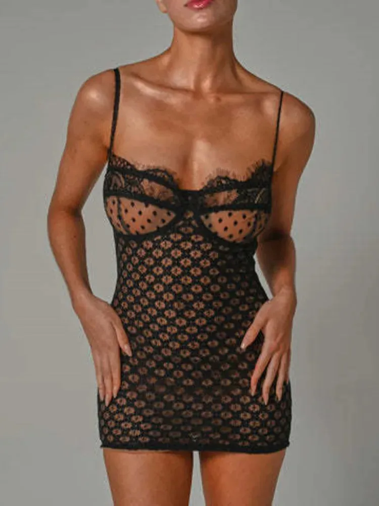 Black Lace Stylish Layered Maxi Dress