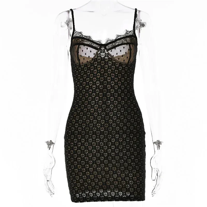 Black Lace Stylish Layered Maxi Dress