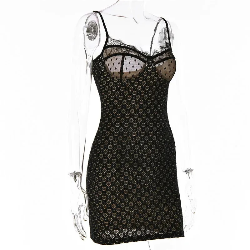 Black Lace Stylish Layered Maxi Dress