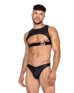 Black Men’s Contoured Pouch Master Thong Brief Underwear