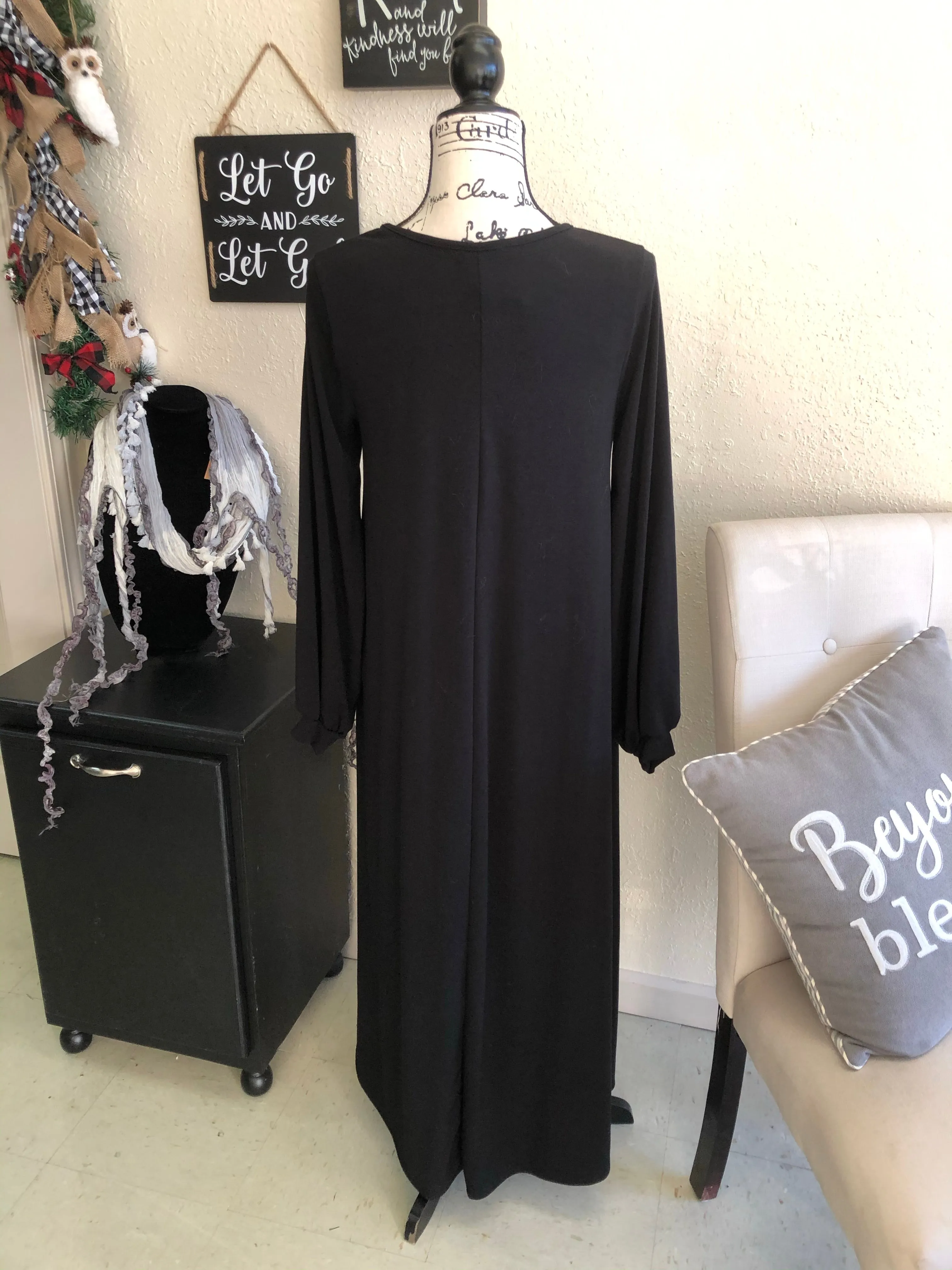 Black Primo Knit Maxi Dress