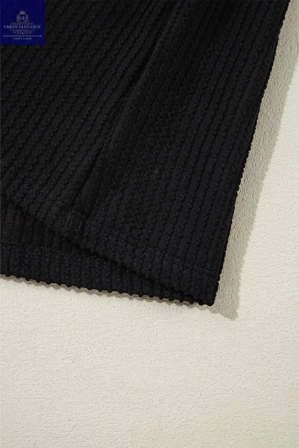 Black Ribbed Knit Plus Size Mini Dress