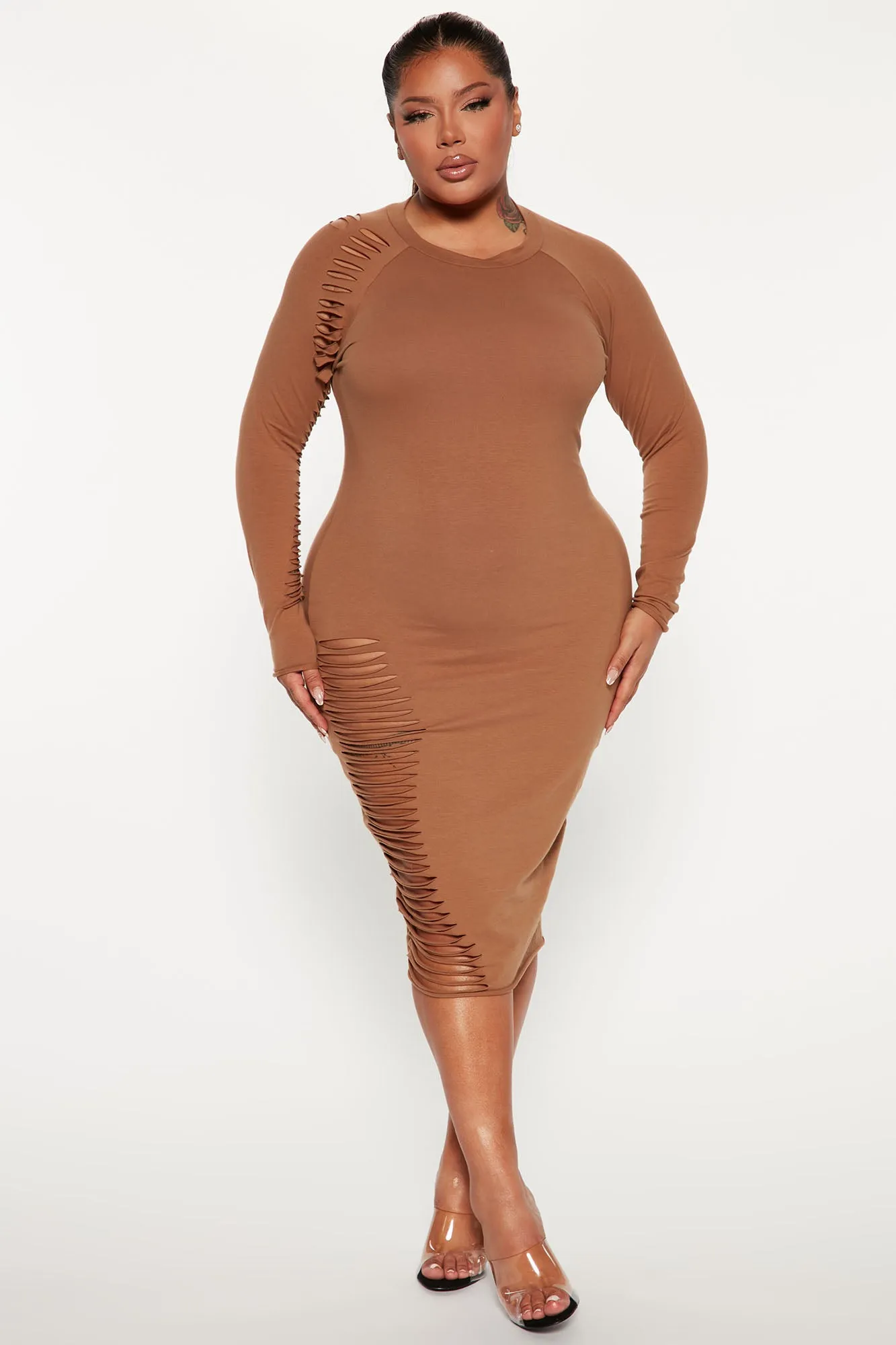 Blair Midi Dress - Taupe