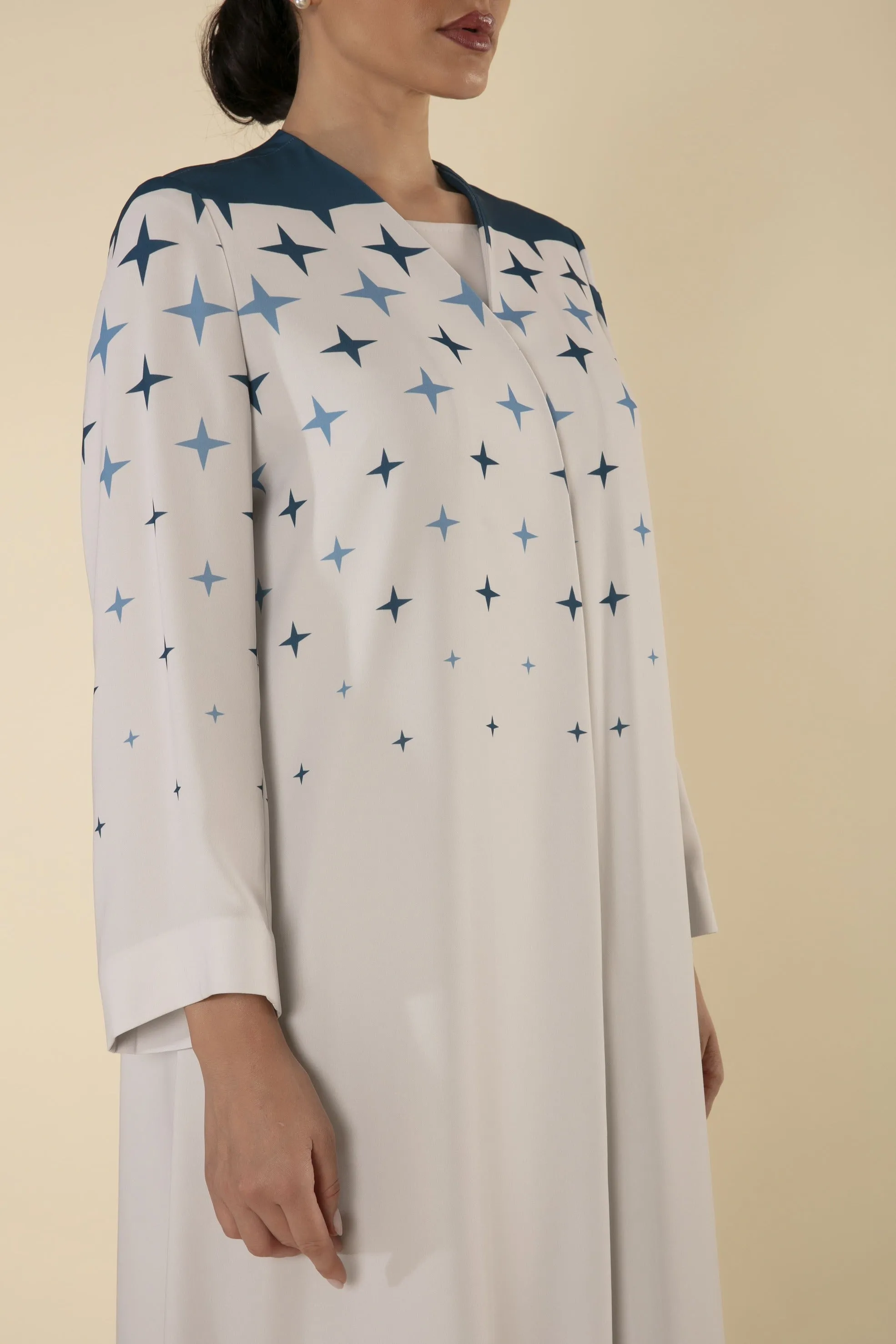 BLUE STAR PRINT ABAYA - RTW