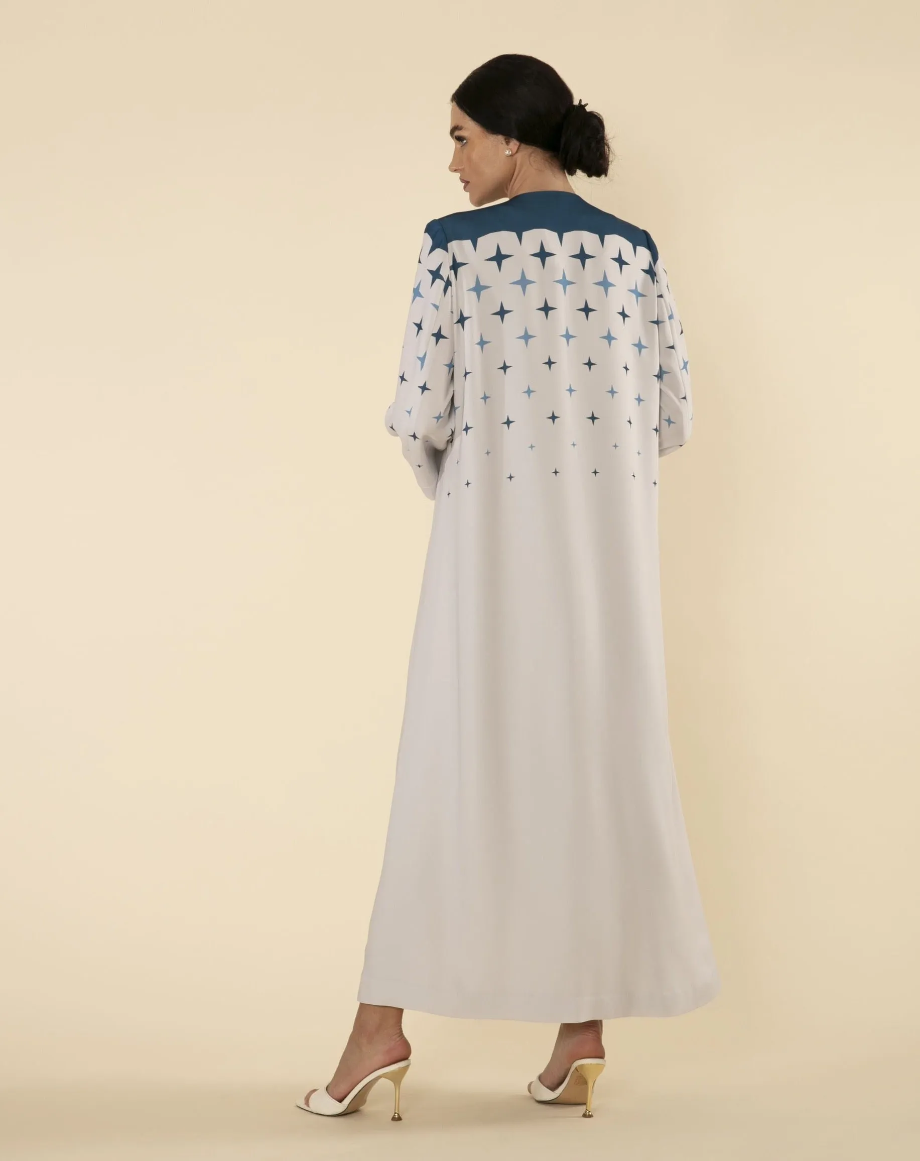 BLUE STAR PRINT ABAYA - RTW