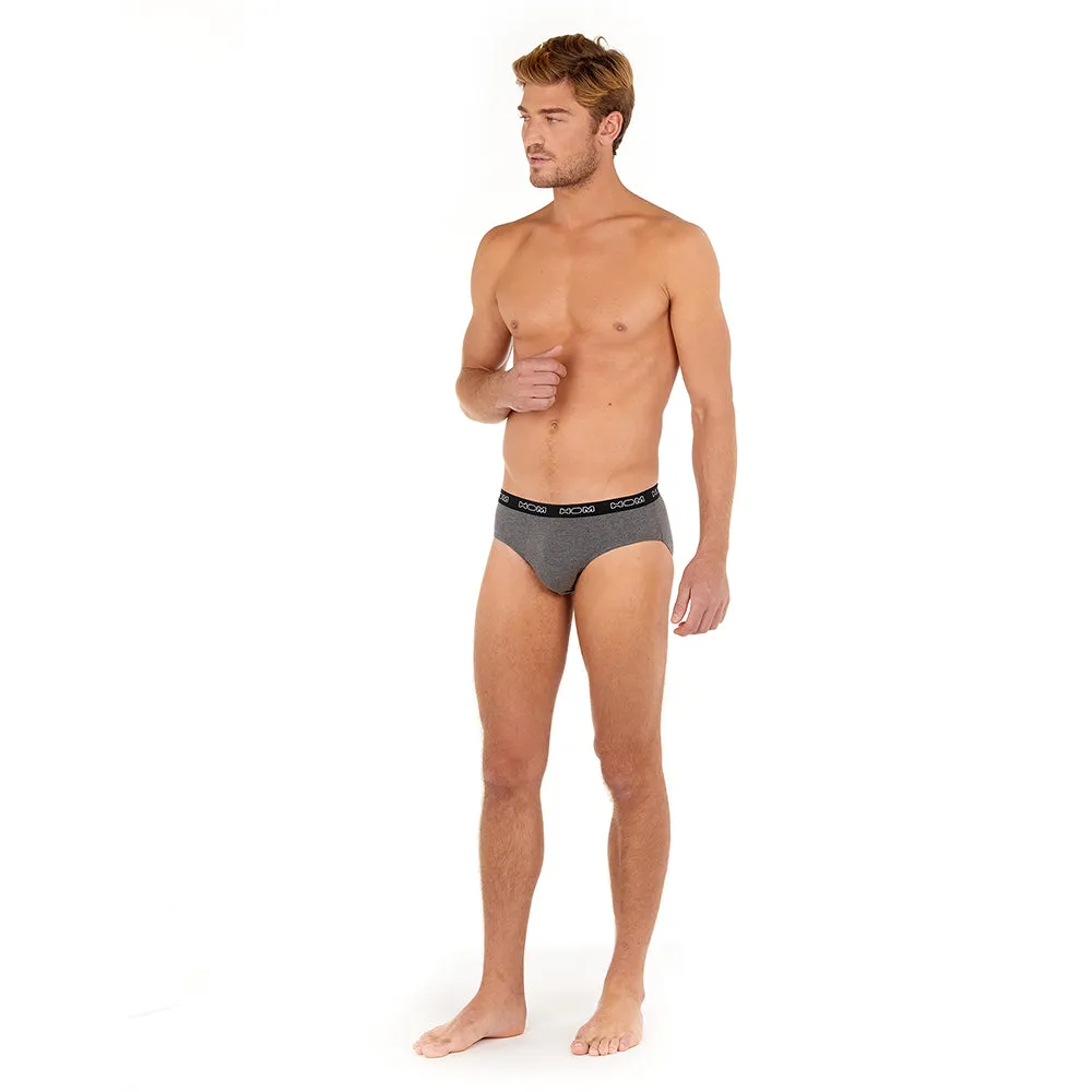 Boxerlines 3-Pack Basic Briefs, Black/Navy/Grey