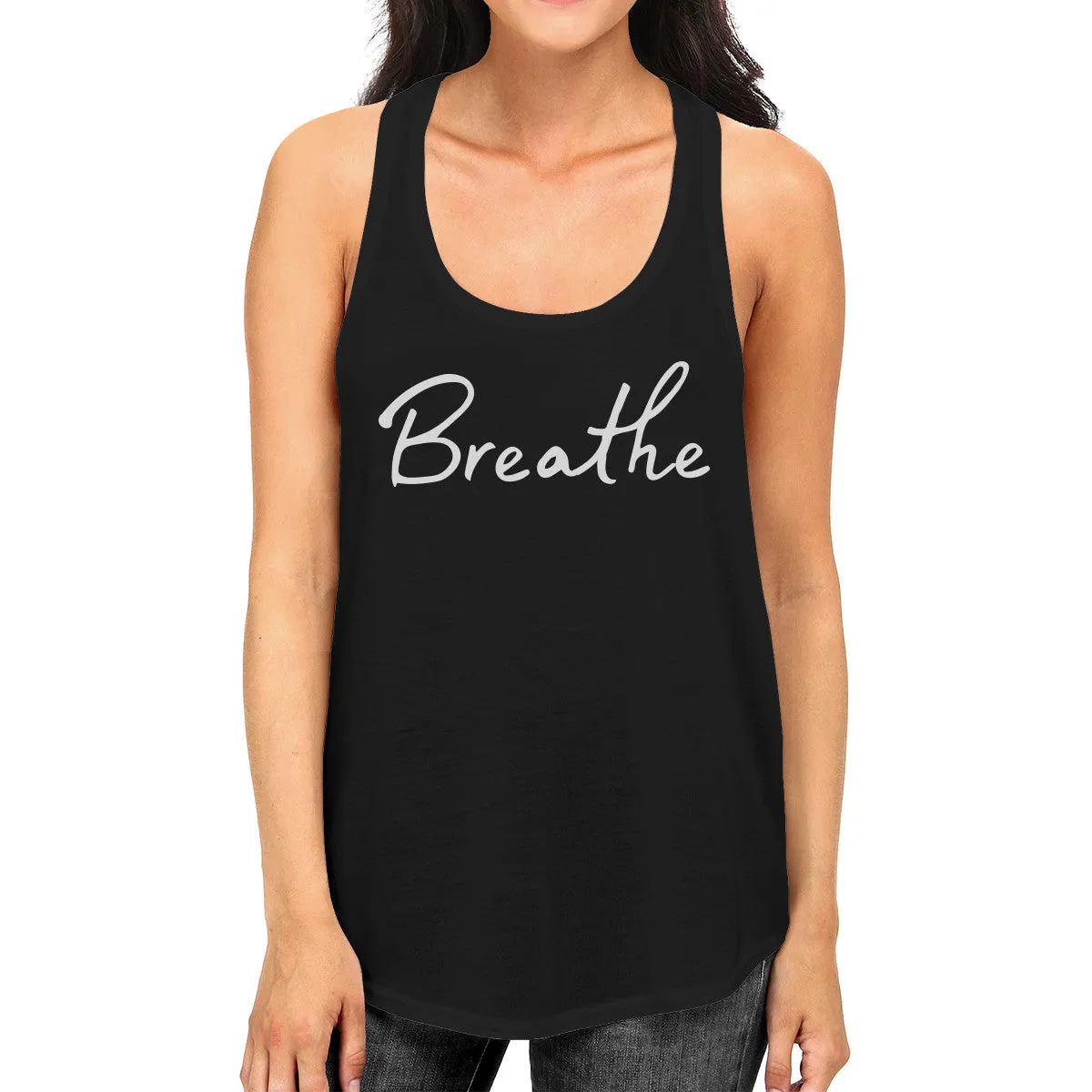 Breath Tank Top Work Out Sleeveless Shirt Cute Yoga Racerback