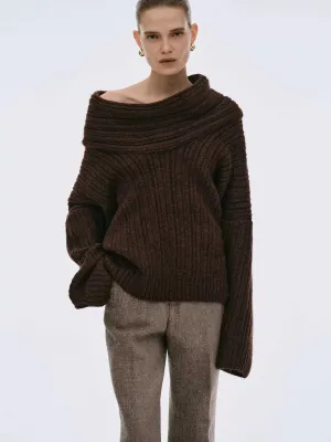 Brit & Boho™ I Becca Oversized High Roll Knit Pullover