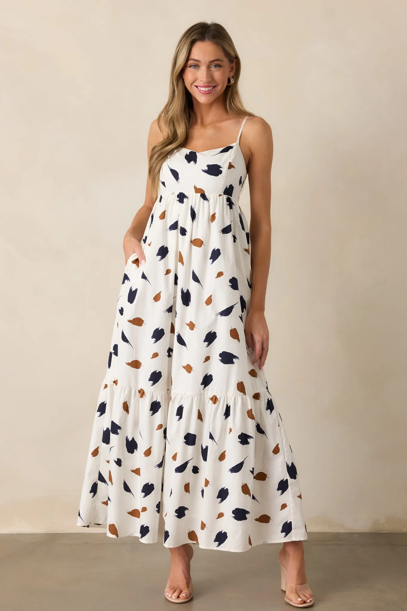 Call The Shots 100% Cotton Ivory Maxi Dress