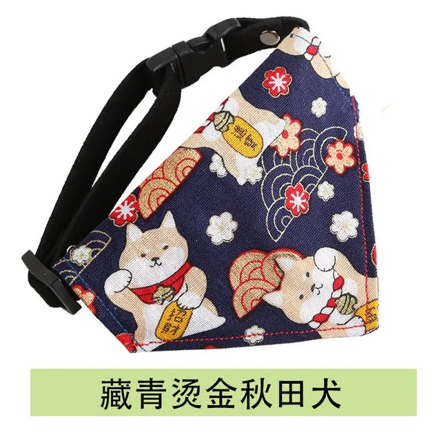 Cartoon Pet Bandana Bow Tie Scarf