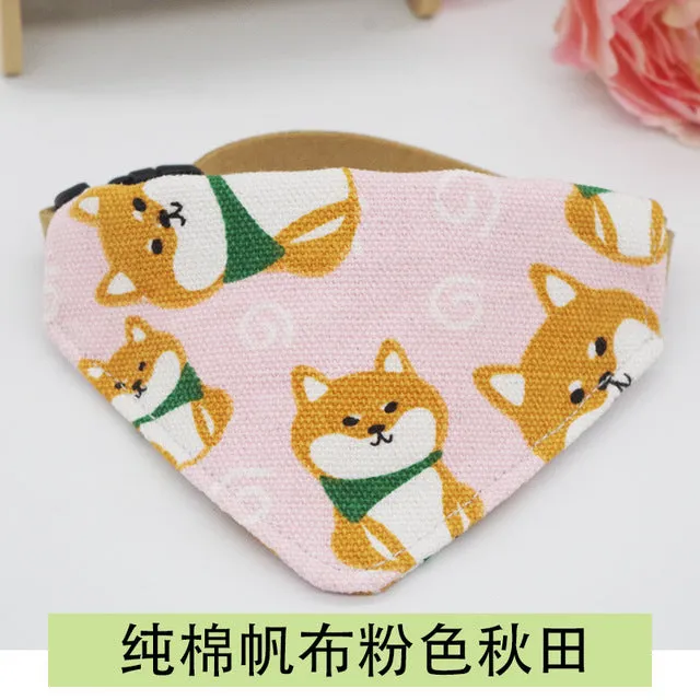 Cartoon Pet Bandana Bow Tie Scarf